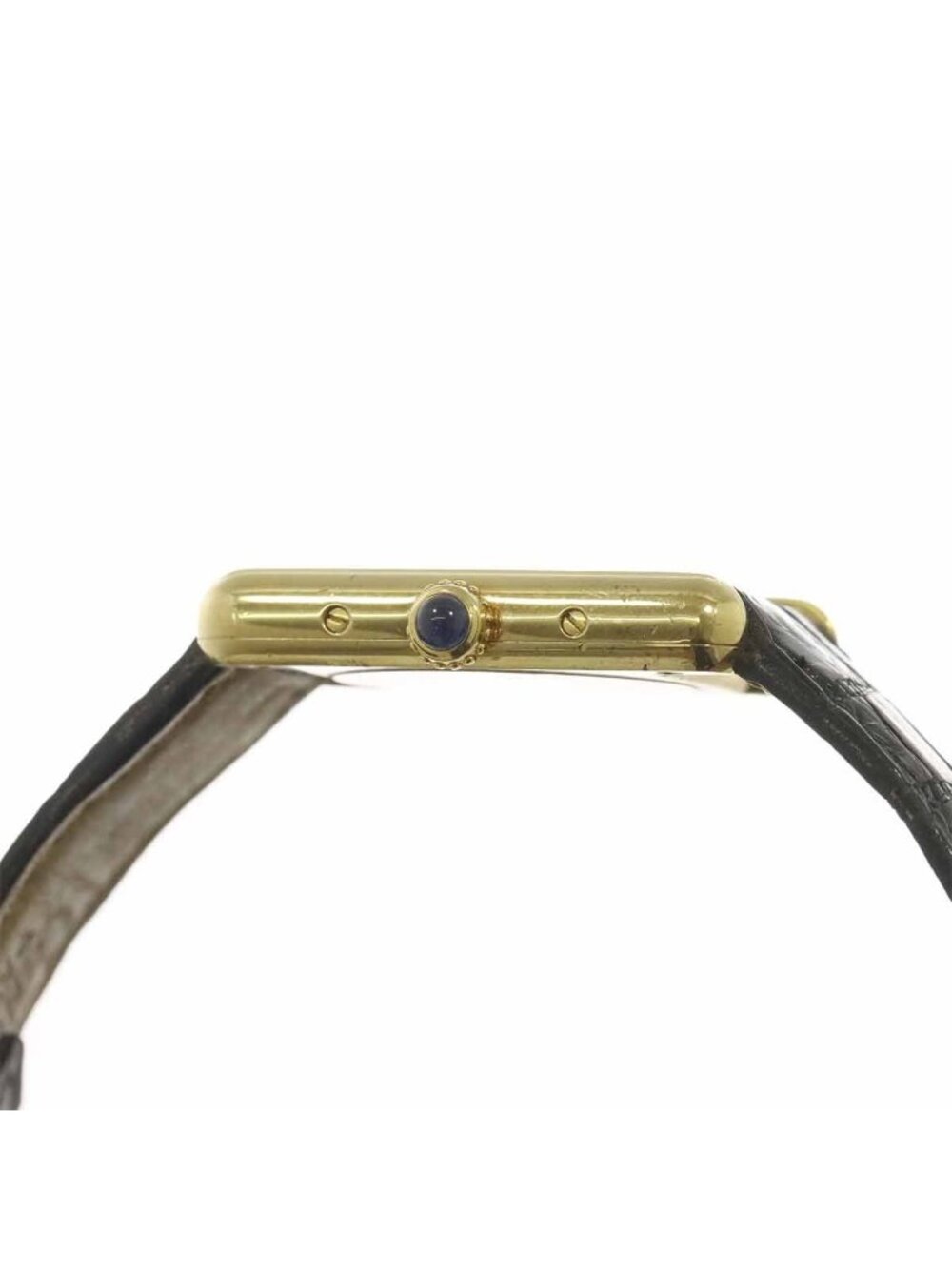 Cartier Must Tank SM Vermeil Vintage Watch Black 925 Sterling Silver Quartz - Picture 5 of 7